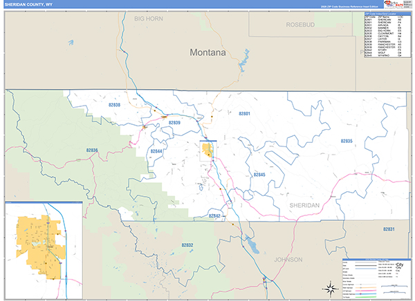Sheridan County, WY Zip Code Map