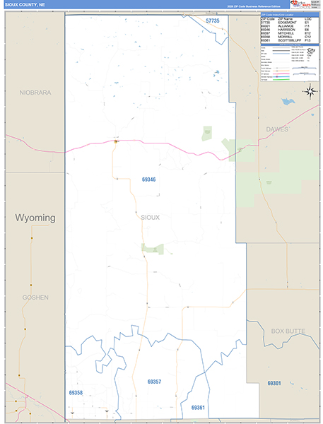 Sioux County, NE Zip Code Map