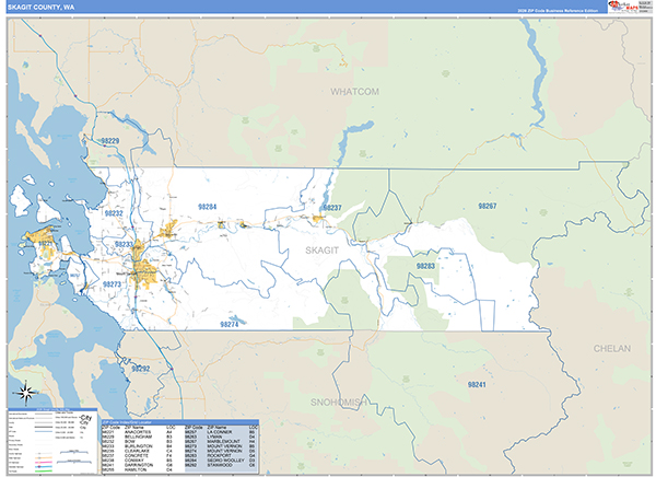 Skagit County, WA Zip Code Map