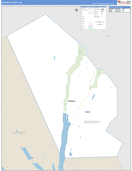 Skagway Borough (County), AK Zip Code Wall Map