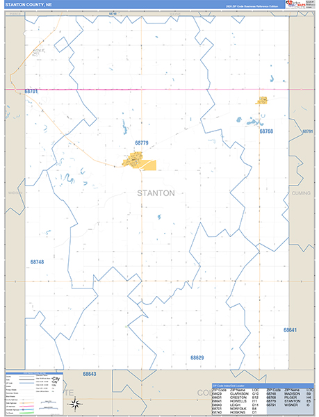 Stanton County, NE Zip Code Map