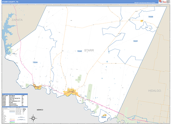 Starr County, TX Zip Code Map