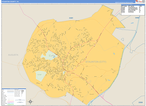 Staunton County, VA Zip Code Map