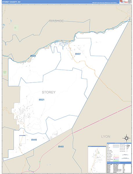 Storey County, NV Zip Code Map