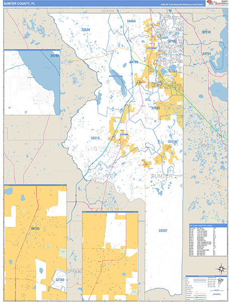 Sumter County, FL Zip Code Map