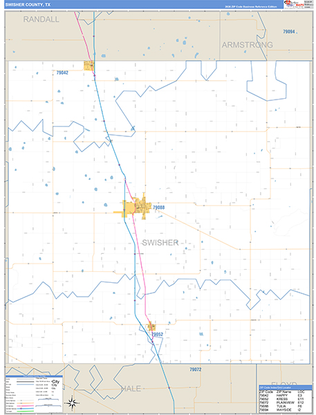Swisher County, TX Zip Code Map