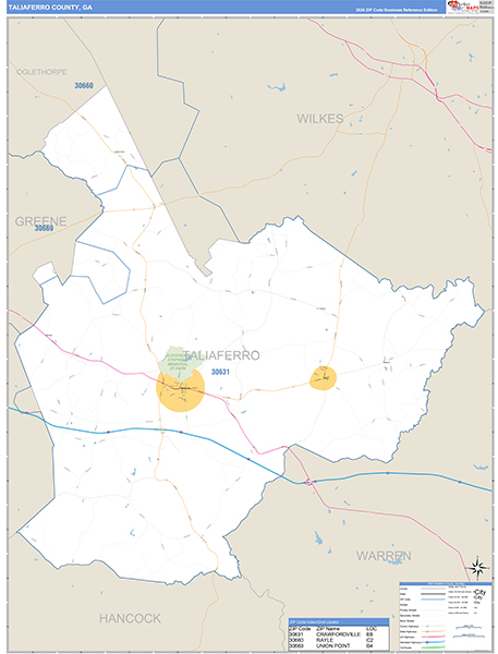 Taliaferro County, GA Zip Code Map