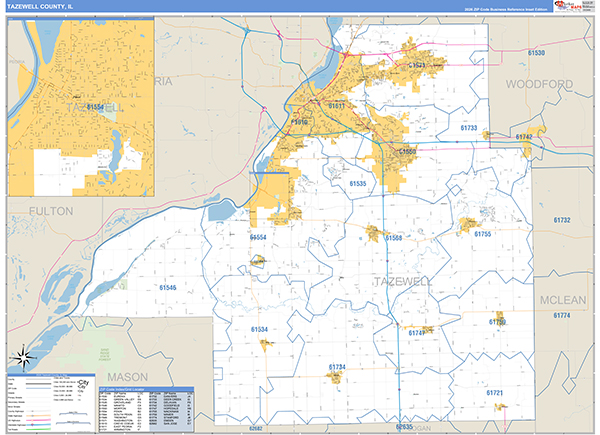 Tazewell County, IL Zip Code Map