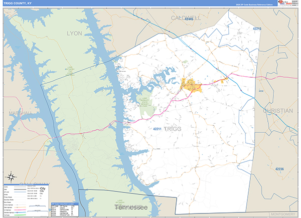Trigg County, KY Zip Code Map