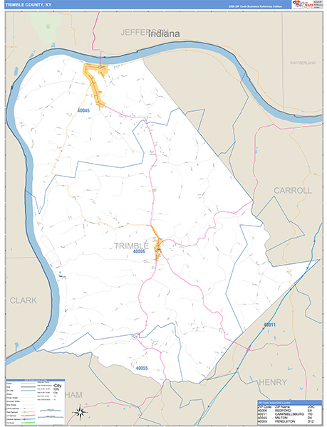 Trimble County, KY Zip Code Map