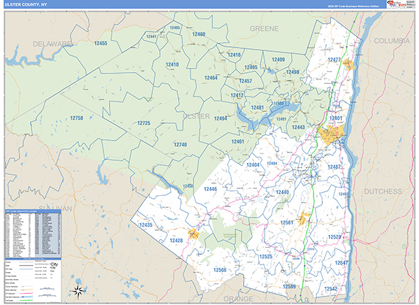 Ulster County, NY Zip Code Map