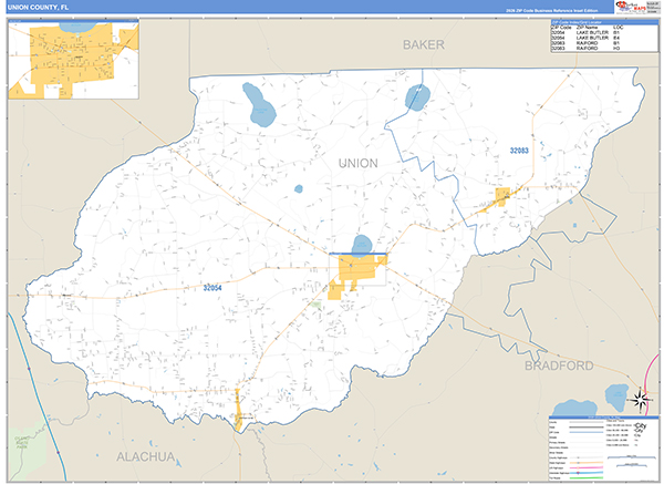 Union County, FL Zip Code Map