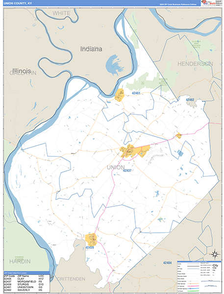 Union County, KY Zip Code Map