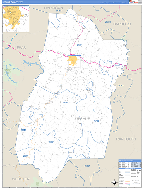 Upshur County, WV Zip Code Map