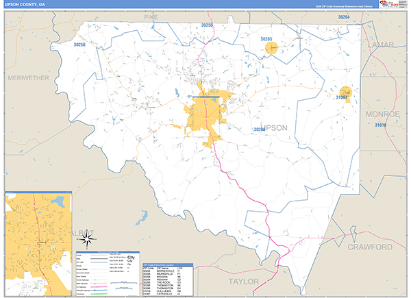 Upson County, GA Zip Code Map