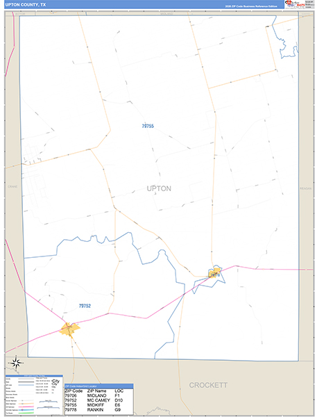 Upton County, TX Zip Code Map