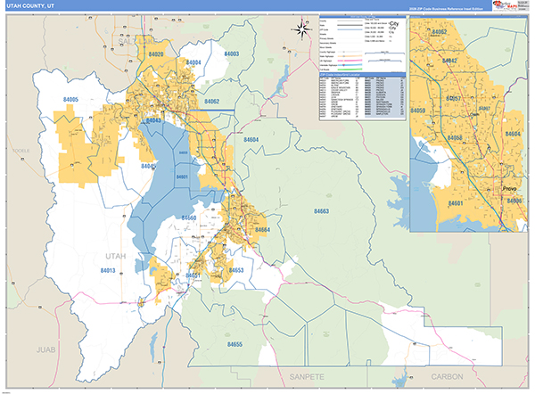 Utah County, UT Zip Code Map