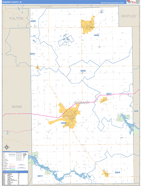Wabash County, IN Zip Code Map