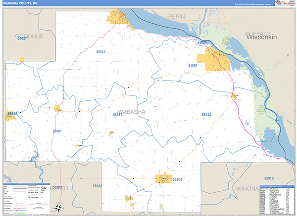 Wabasha County, MN Zip Code Map
