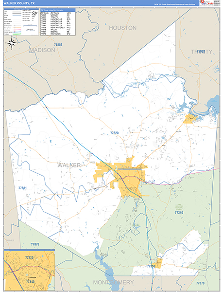 Walker County, TX Zip Code Map