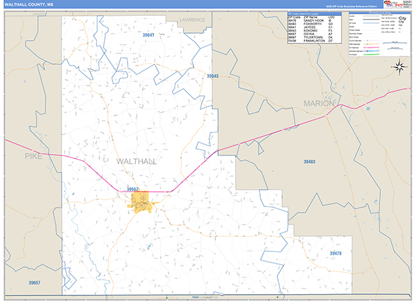 Walthall County, MS Zip Code Map