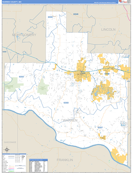 Warren County, MO Map Basic Style