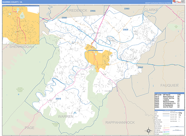 Warren County, VA Zip Code Map