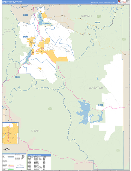 Wasatch County, UT Zip Code Map