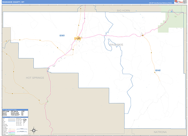 Washakie County, WY Zip Code Map