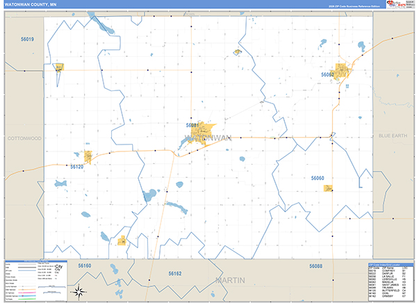 Watonwan County, MN Zip Code Map