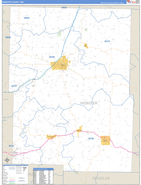 Webster County, MO Map Basic Style