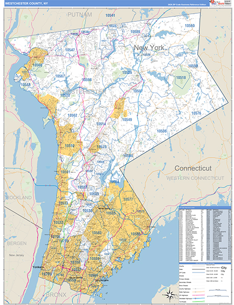 Westchester County, NY Zip Code Map