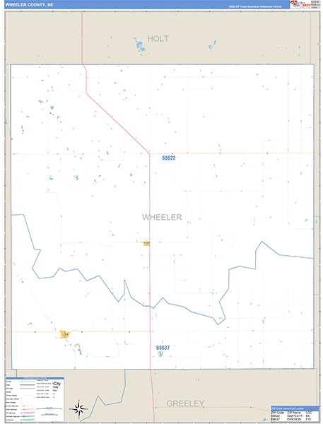 Wheeler County, NE Zip Code Map