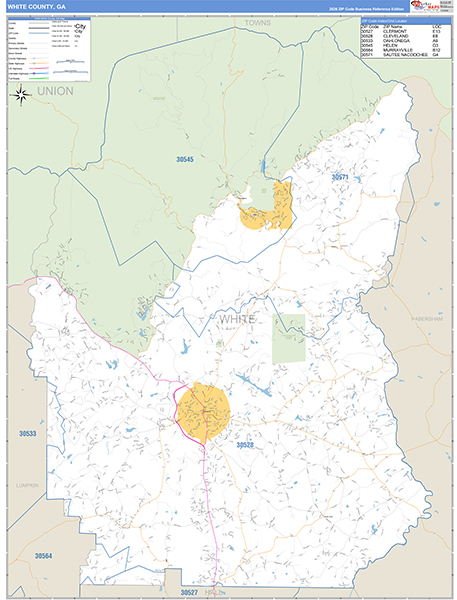 White County, GA Zip Code Map