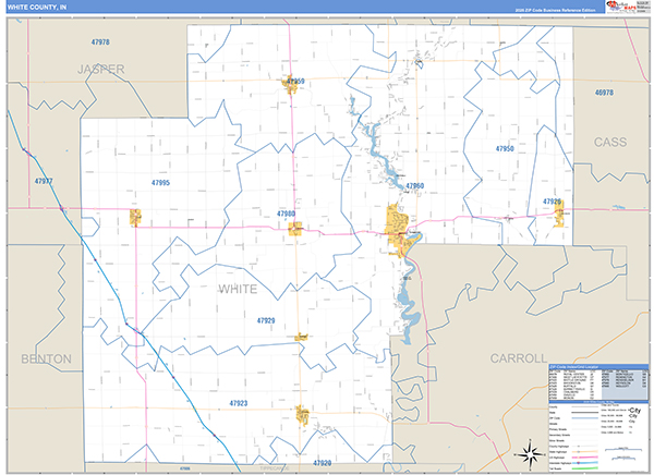 White County, IN Zip Code Map