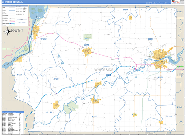 Whiteside County, IL Zip Code Map