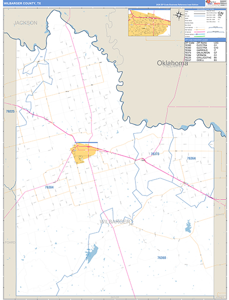 Wilbarger County, TX Zip Code Map