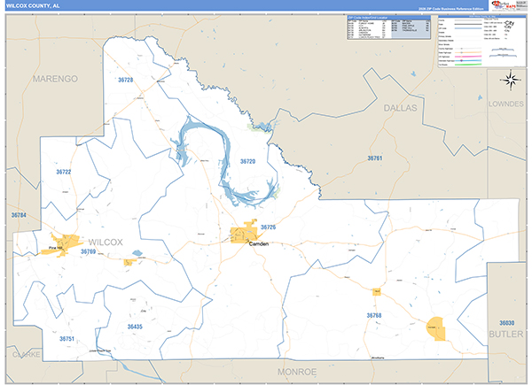 Wilcox County, AL Zip Code Map