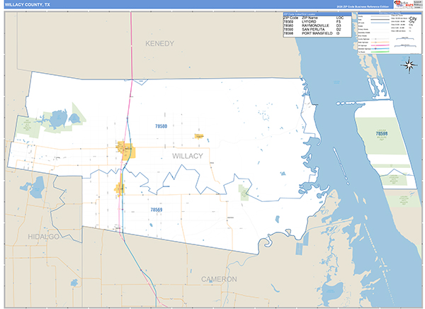 Willacy County, TX Zip Code Map
