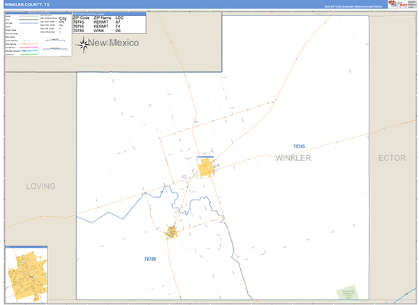 Winkler County, TX Zip Code Map