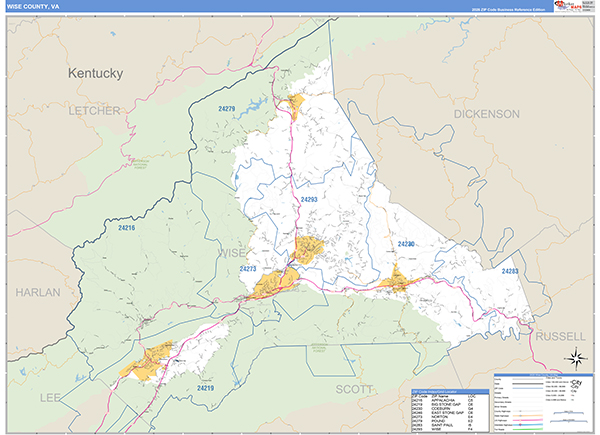 Wise County, VA Zip Code Map
