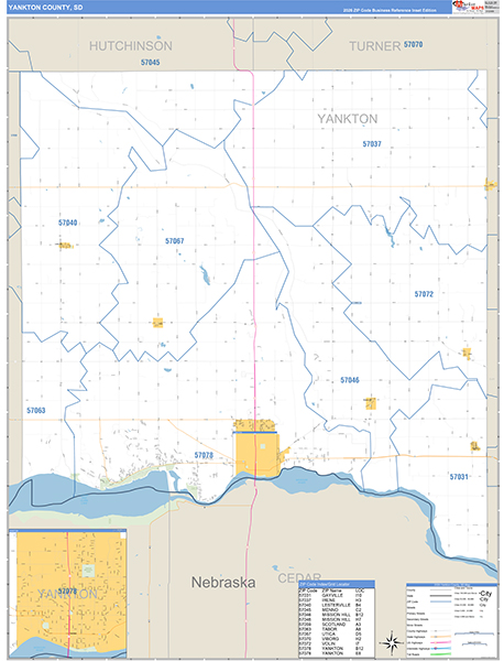 Yankton County, SD Zip Code Map