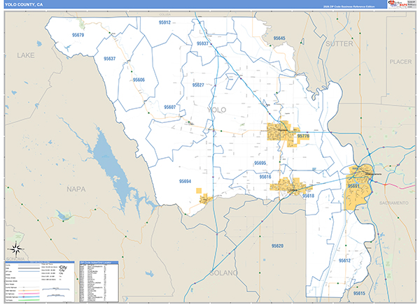 Yolo County, CA Map Basic Style
