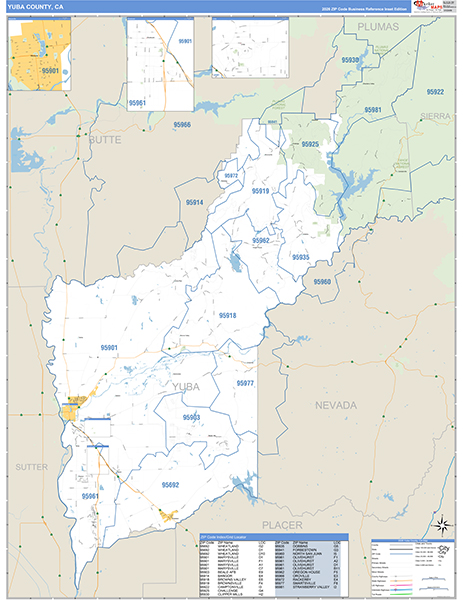 Yuba County, CA Map Basic Style