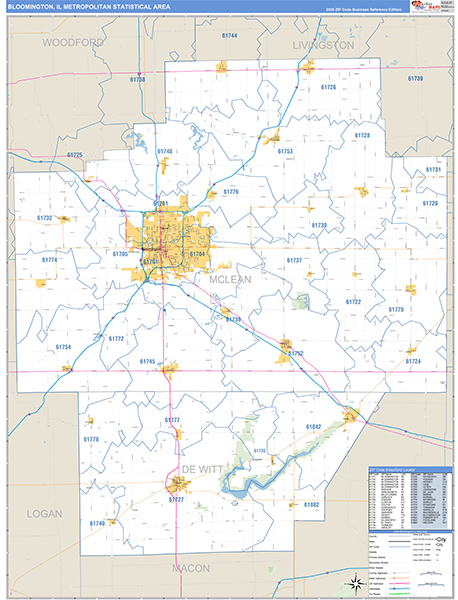 Bloomington Metro Area Wall Map