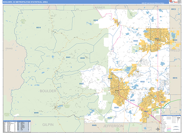Boulder Metro Area Wall Map