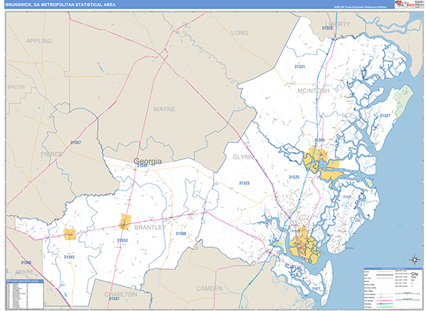 Brunswick Metro Area Wall Map