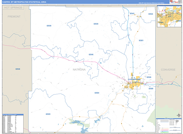 Casper Metro Area Wall Map