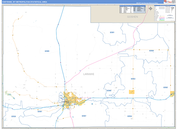 Cheyenne Metro Area Wall Map