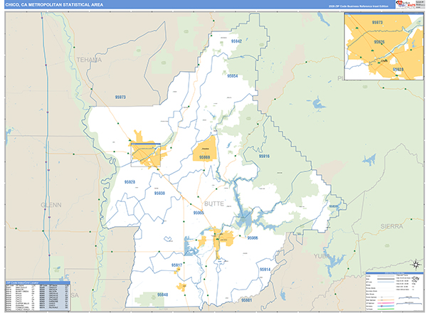 Chico Metro Area Wall Map